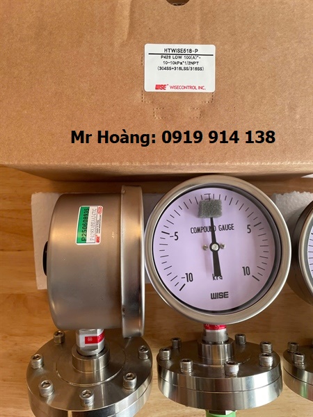 Đồng hồ áp suất thấp dạng màng Wise P428, P429